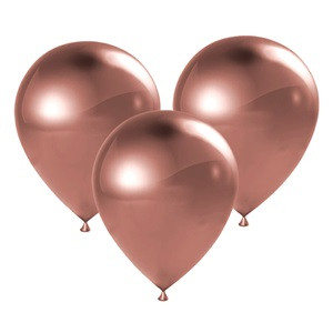 Baloane de Petrecere Roz Auriu Metalizate 23cm - 12buc