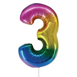 Balon de Petrecere Curcubeu Metalizat din Folie Nr.3 - 123cm