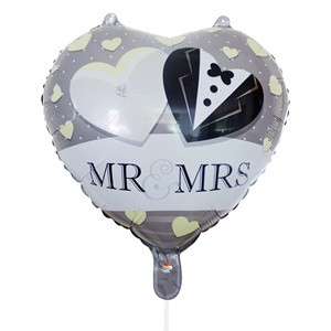 Balon Party de Nunta Inima Mr & Mrs 34x38cm