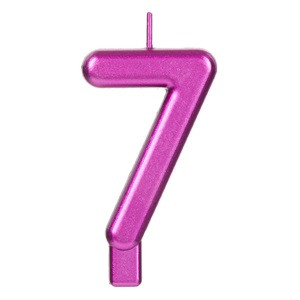 Lumanare Zi de Nastere Fucsia Metalizat Nr.7