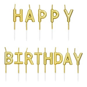 Lumanari Aniversare Aurii Happy Birthday - 13buc