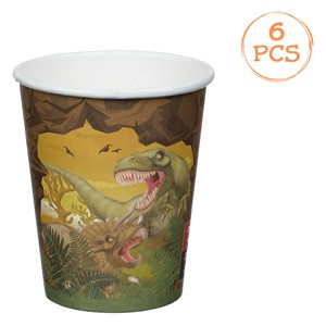 Pahare din Carton de Petrecere Dinozaur 270ml - 6buc