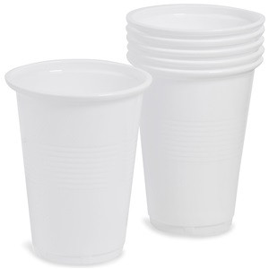 Pahare din Plastic Albe 270ml - 40buc