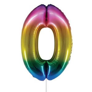 Balon Petrecere din Folie Curcubeu Metalizat Nr.0 - 81cm