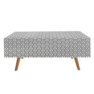 Fata de Masa din Plastic Model Aztec Alb Negru 183x137cm