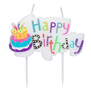 Lumanare Aniversara Alba Happy Birthday Tort