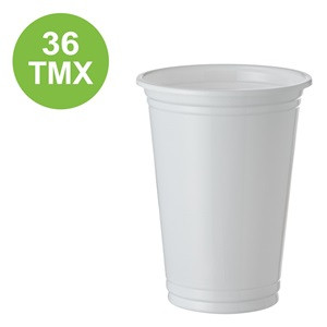 Pahare din Plastic Albe 350ml - 36buc