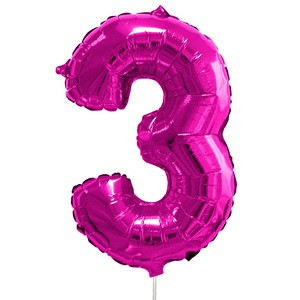 Balon de Petrecere Fucsia Metalizat din Folie Nr.3 - 21cm