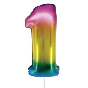 Balon Petrecere din Folie Curcubeu Metalizat Nr.1 - 82cm