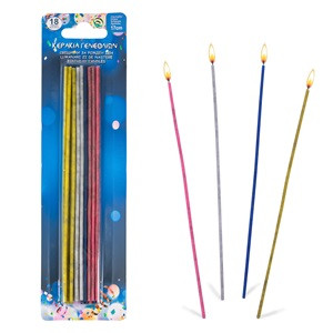 Bete Artificii Subtiri Colorate 17cm - 18buc