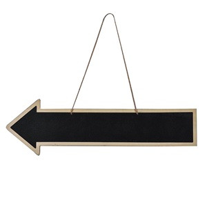 Indicator Decorativ Petrecere Sageata din Lemn cu Tabla Neagra 50cm