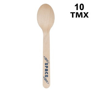 Lingurite din Lemn de Petrecere Model Albastru Spatiu 16cm-10cm