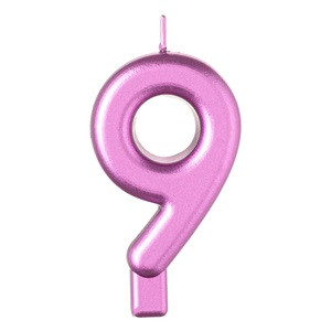 Lumanare Zi de Nastere Fucsia Metalizat Nr.9
