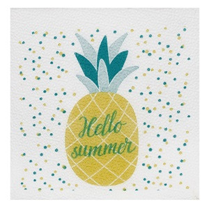 Servetele de Masa Albe Ananas "Hello Summer" 28x28cm - 50buc