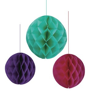 Sfere Decorative Suspendabile de Petrecere Verde Menta Fucsia Lila Ø15-20-30cm - 3buc
