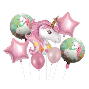 Baloane de Petrecere Foil Metalizate Unicorn - 7buc