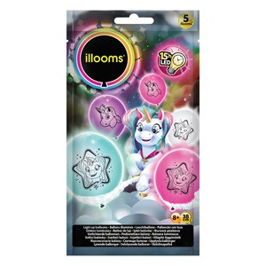 Baloane LED Illooms Unicorn 5buc - Giochi Preziosi