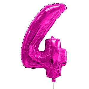 Balon de Petrecere Fucsia Metalizat din Folie Nr.4 - 24cm