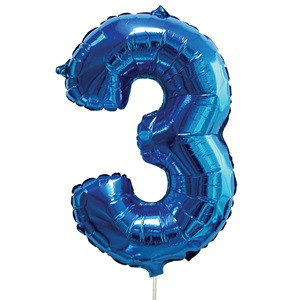 Balon Petrecere din Folie Bleu Metalizat Nr.3 - 60cm