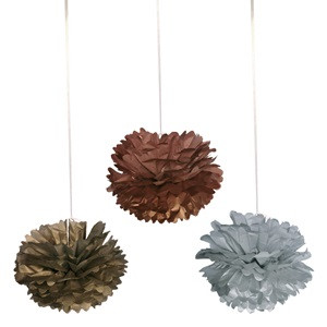 Decoratiuni Party Pompon Bronz Argintiu Auriu 40cm - 3buc