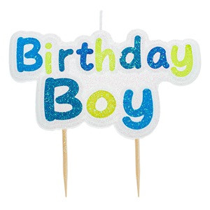 Lumanare Zi de Nastere Birthday Boy Glitter 9x5cm