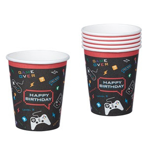Pahare de Petrecere din Carton Game 270ml - 6buc