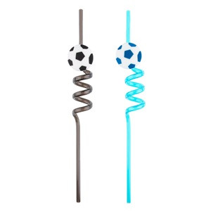 Paie din Plastic Reutilizabile Rasucite Bleu Negre Minge de Fotbal 6x270 mm - 2buc