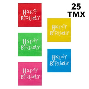 Servetele de Masa Colorate Happy Birthday 33x33cm - 25buc
