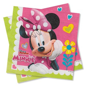 Servetese de Masa Pary Fucsia Verde Deschis Minnie 33x33cm - 16buc