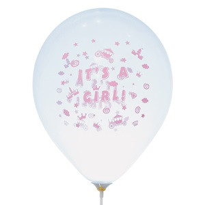 Baloane de Petrecere Transparente It's a Girl Roz 23cm - 20buc