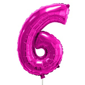Balon de Petrecere Fucsia Metalizat din Folie Nr.6 - 23cm