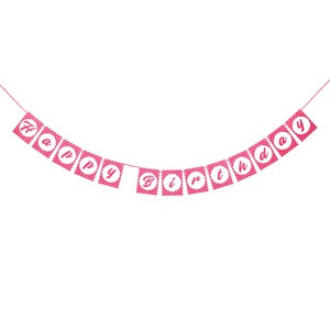 Banner de Petrecere Roz Fucsia Happy Birthday 14x213cm