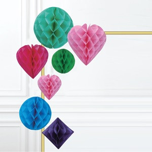 Decoratiuni Suspendabile Sfera Inima Diamant (15-25cm) - 7buc