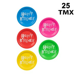 Farfurii de Petrecere Colorate Happy Birthday 18cm - 25buc