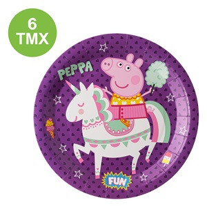 Farfurii Party de Carton Mov Peppa Pig 23cm - 6buc