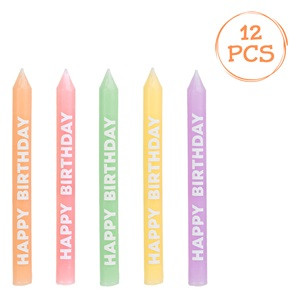 Lumanari Zi de Nastere Diferite Culori Pastelate Happy Birthday 7cm - 12buc