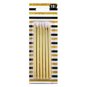 Lumanari Zi de Nastere Spiralate Aurii 13cm - 18buc