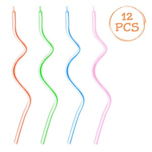 Lumanari Zi de Nastere Subtiri Ondulate de Diferite Culori 14cm - 12buc