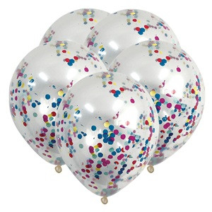 Baloane de Petrecere Transparente cu Confeti Colorat 30cm - 5buc