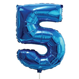 Balon Petrecere din Folie Bleu Metalizat Nr.5 - 60cm