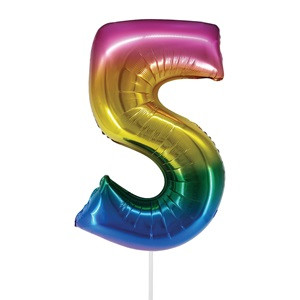 Balon Petrecere din Folie Curcubeu Metalizat Nr.5 - 81cm