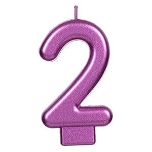 Lumanare Zi de Nastere Fucsia Metalizat Nr.2