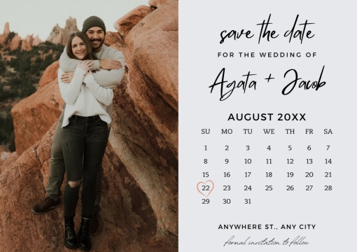 Magneti Save The Date, 7.5 x 10 cm, personalizat cu poza si text