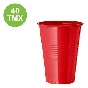 Pahare din Plastic Rosii 200ml - 40buc