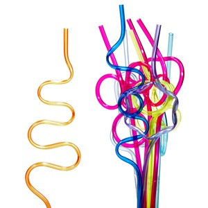 Paie din Plastic Reutilizabile Spiralate Colorate Diverse Forme 5x240mm - 10buc
