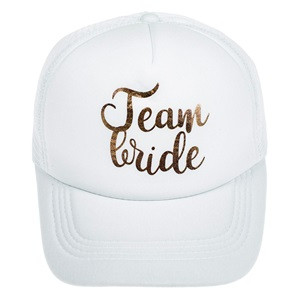 Sapca Dama Alba cu Imprimeu Auriu "Team Bride"