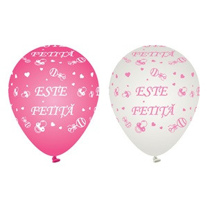 Baloane de Petrecere cu Imprimeu "Este fetita" 10buc - 30cm