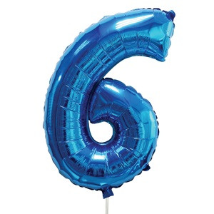 Balon Petrecere din Folie Bleu Metalizat Nr.6 - 60cm