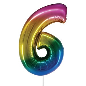Balon Petrecere din Folie Curcubeu Nr.6 - 82cm