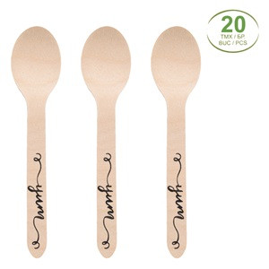 Linguri din Lemn de Petrecere Yum 16cm - 20buc